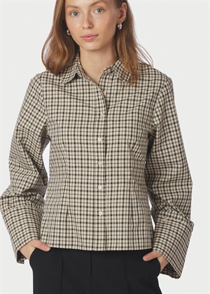 Rosa checked skjorte Beige Neo Noir 